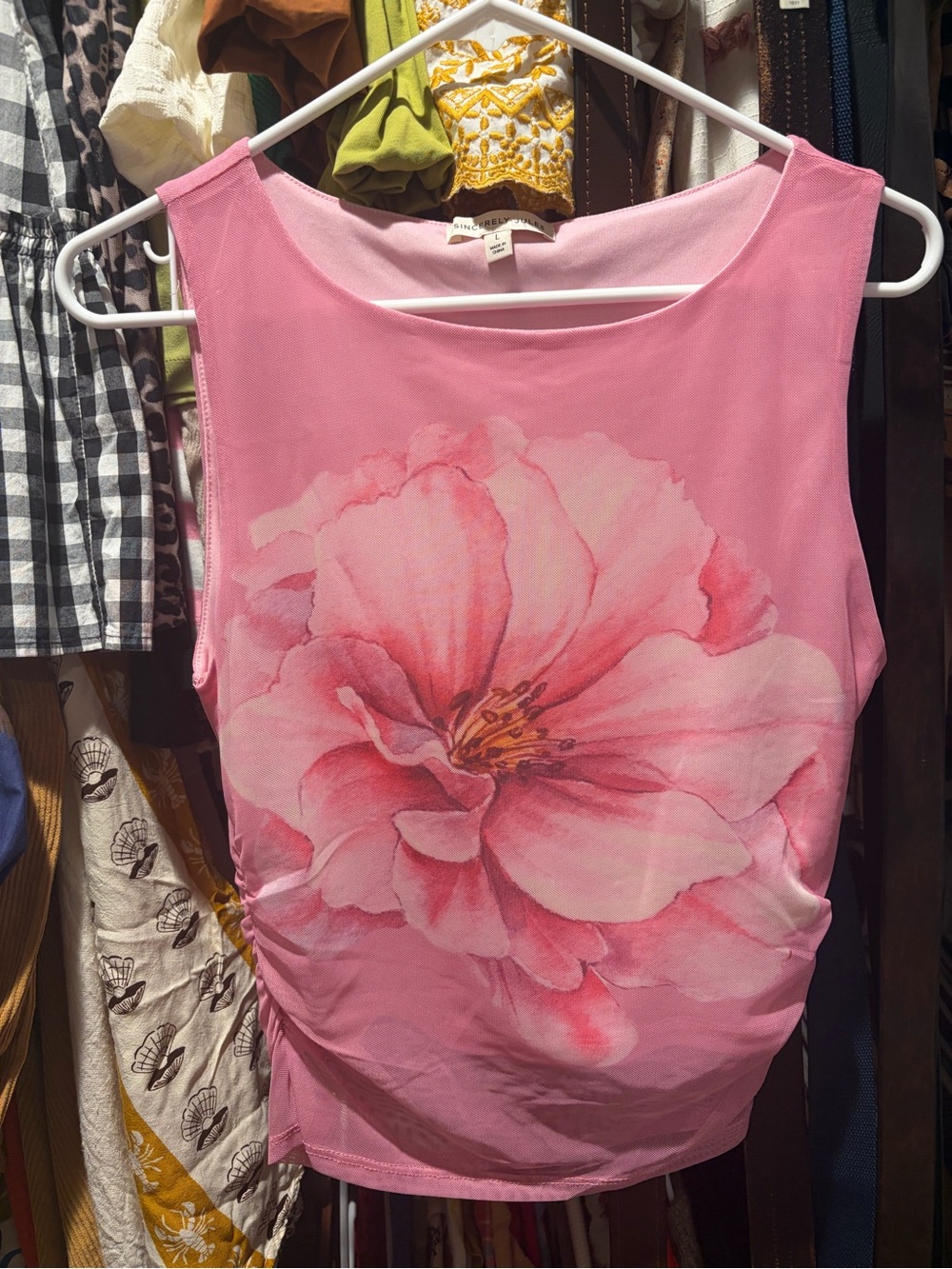 Sincerely Jules Pink Floral Mesh Tank Maxi Skirt Set